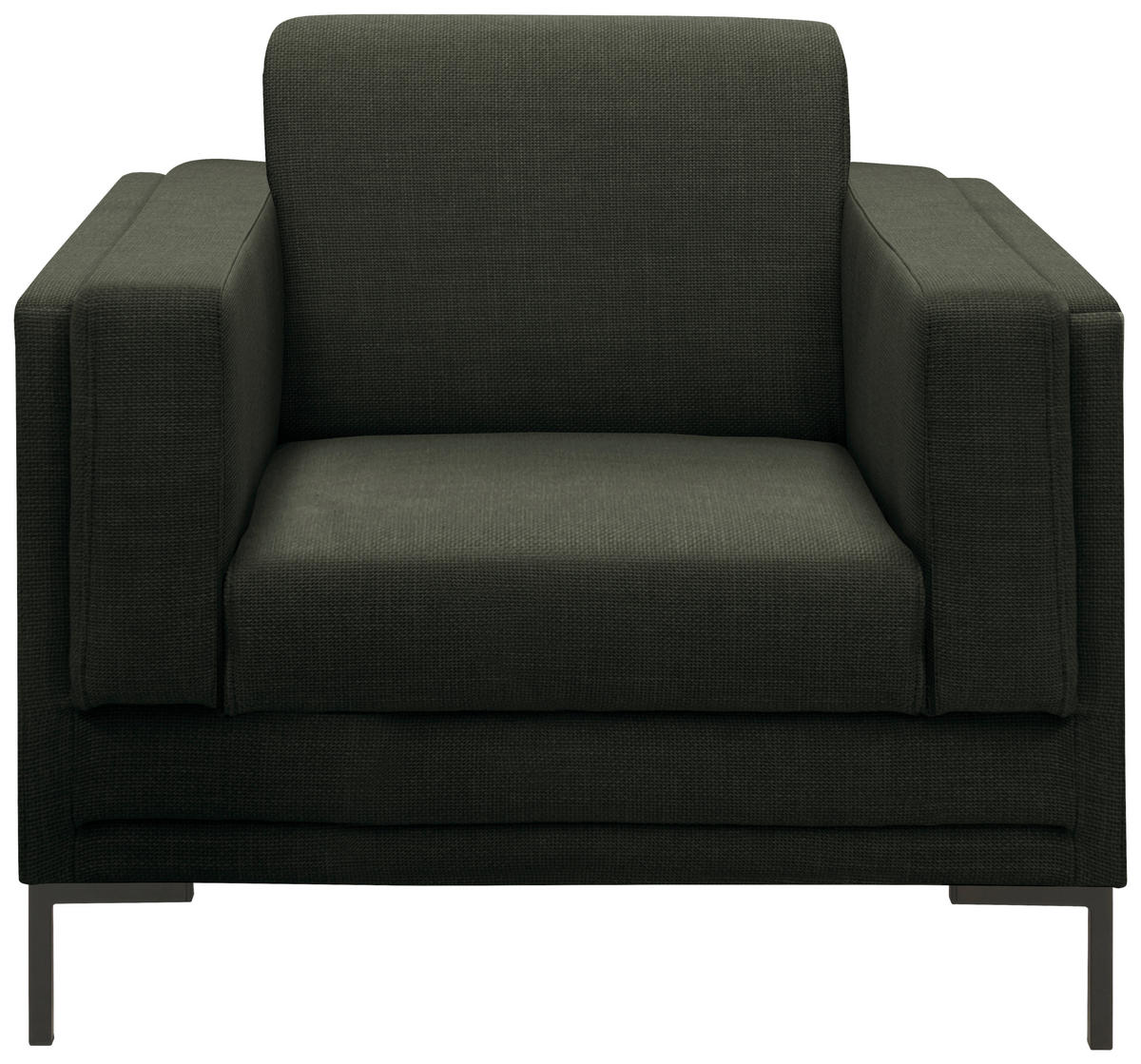 SESSEL in Webstoff Dunkelgrün  - Dunkelgrün/Silberfarben, Design, Textil/Metall (97/82/90cm) - LOOKS by W.Joop