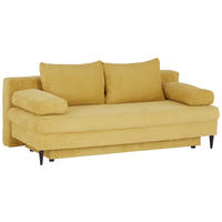 CANAPEA EXTENSIBILĂ lemn, plastic, textil galben  - galben/negru, Modern, plastic/lemn (200/95/95cm)
