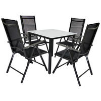 GARTENTISCHGRUPPE  - Anthrazit, Basics, Glas/Textil - Gardenson