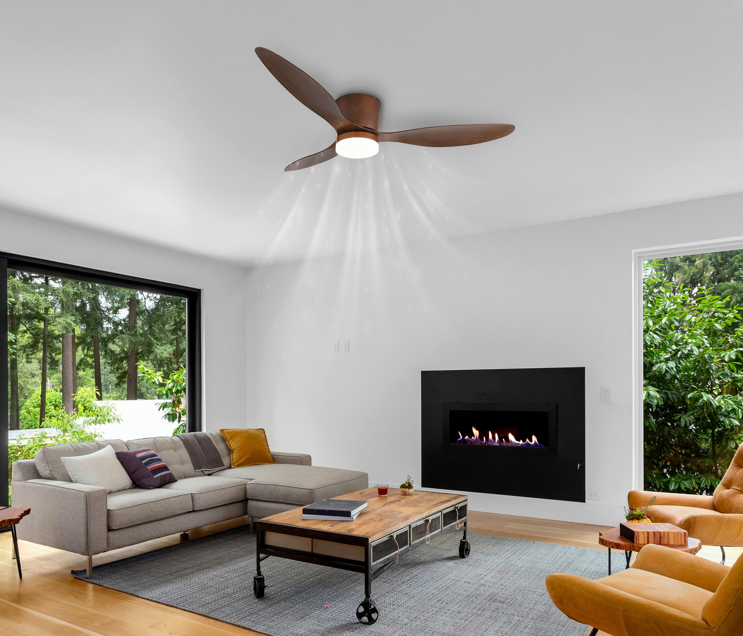 Thumbnail - Globo Ventilator Armando, Metall, Kunststoff, 130 mm, F, 22.6 cm, CE, Fernbedienung, Sommerbetrieb, Winterbetrieb, Farbt...