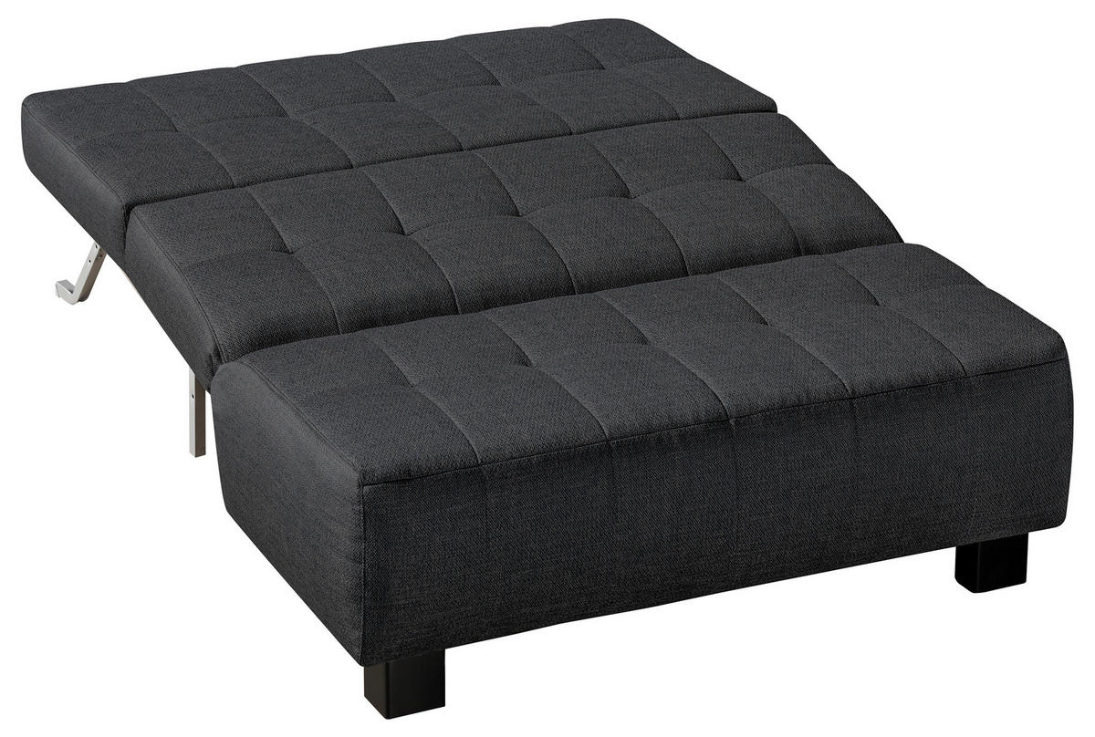 SCHLAFSOFA Dunkelgrau  - Dunkelgrau/Schwarz, Design, Textil/Metall (125/92/102cm) - Novel