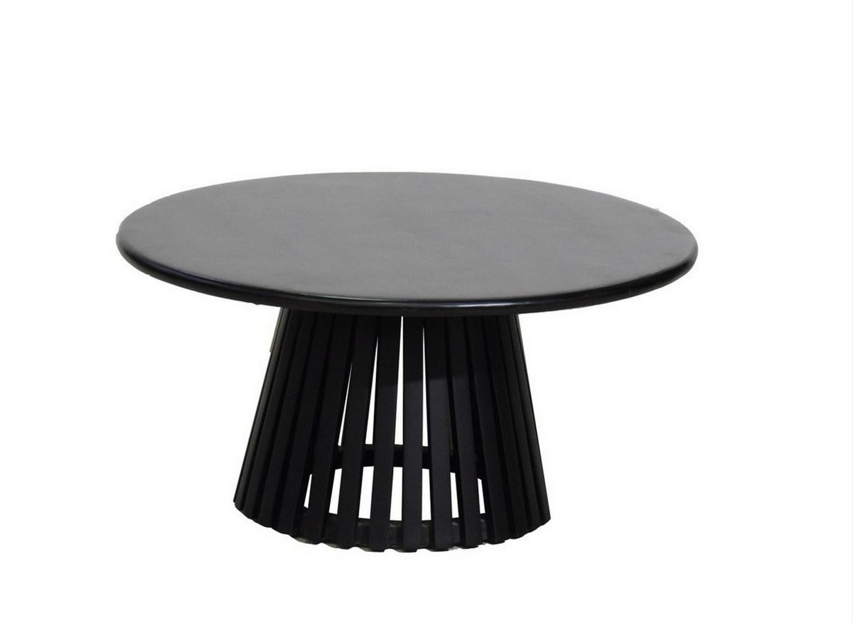 COUCHTISCH Mangoholz vollmassiv 80/40/80 cm rund Schwarz  - Schwarz, KONVENTIONELL, Holz (80/40/80cm) - Livetastic