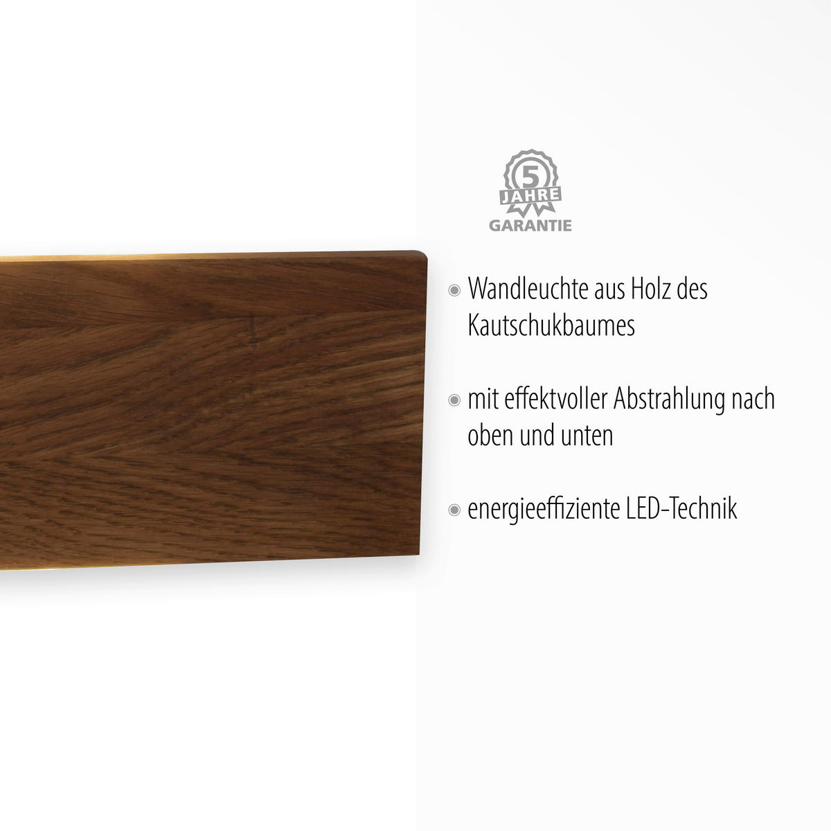LED-WANDLEUCHTE 32/6/12 cm   - Naturfarben, LIFESTYLE, Holz/Kunststoff (32/6/12cm)