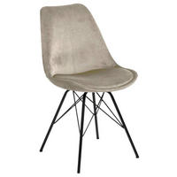 STUHL Samt Sandfarben  - Sandfarben/Schwarz, Trend, Textil/Metall (48,5/85,5/54cm) - Carryhome