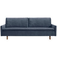 SCHLAFSOFA Flachgewebe Dunkelblau  - Eichefarben/Dunkelblau, KONVENTIONELL, Holz/Textil (220/85/98cm) - Carryhome