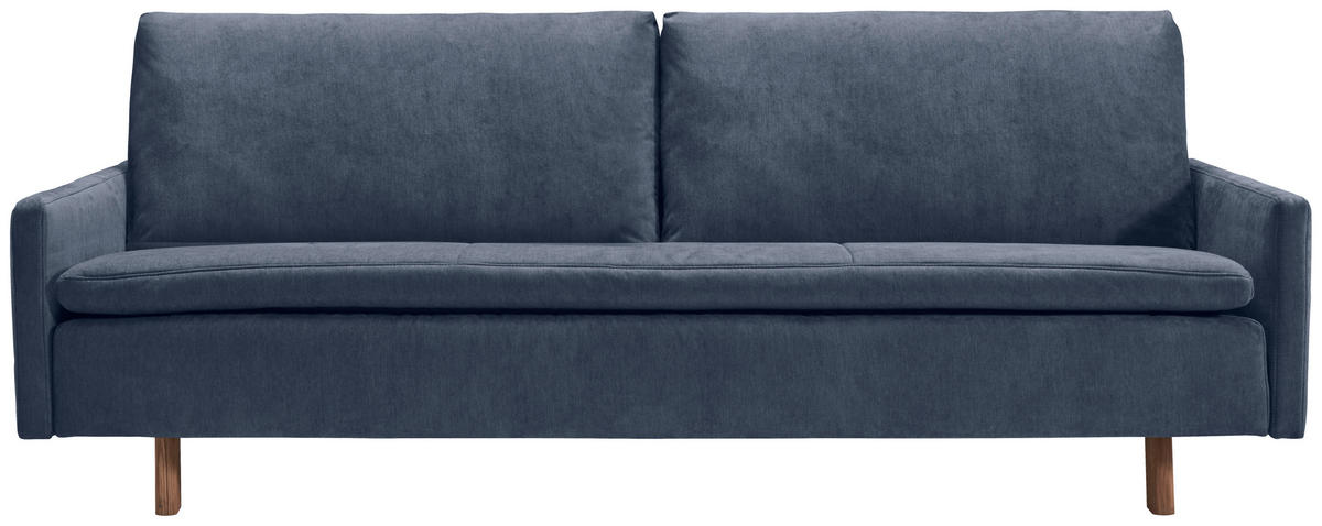 SCHLAFSOFA Flachgewebe Dunkelblau  - Eichefarben/Dunkelblau, KONVENTIONELL, Holz/Textil (220/85/98cm) - Carryhome