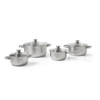 SADA HRNCOV, 4-dielne - číra/farba ušľachtilej ocele, Basics, kov/sklo - Homeware Profession.