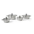 KOCHTOPFSET 4-teilig  - Klar/Edelstahlfarben, Basics, Glas/Metall - Homeware Profession.