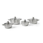 KOCHTOPFSET 4-teilig  - Klar/Edelstahlfarben, Basics, Glas/Metall - Homeware Profession.