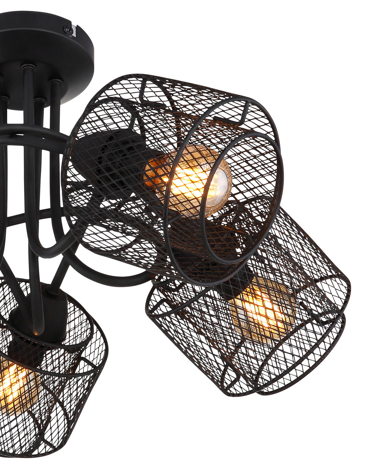 DECKENSTRAHLER 46/27,5 cm   - Schwarz, Design, Metall (46/27,5cm) - Globo