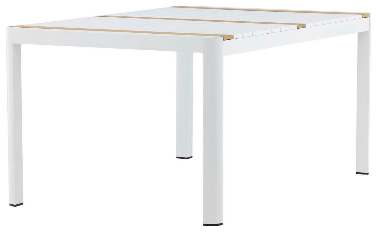 GARTENTISCH 90/75/150 cm  - Weiß, KONVENTIONELL, Holz/Metall (90/75/150cm) - Gardenson