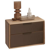 NACHTSCHRANK 65/44/44,2 cm Wildeiche massiv  - Wildeiche/Schwarz, Natur, Glas/Holz (65/44/44,2cm) - Valnatura