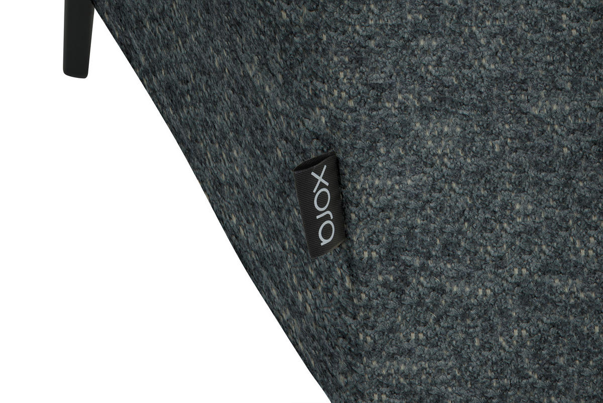 ECKSOFA in Chenille Grau  - Schwarz/Grau, Design, Textil/Metall (280/205cm) - MID.YOU