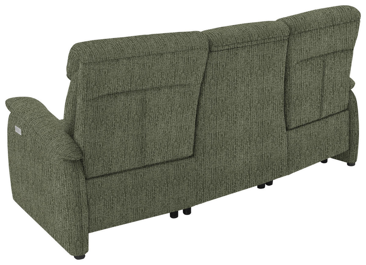 TRAPEZSOFA in Flachgewebe Dunkelgrün  - Dunkelgrün/Schwarz, Konventionell, Textil/Metall (219/107/97cm) - Pure Home Comfort
