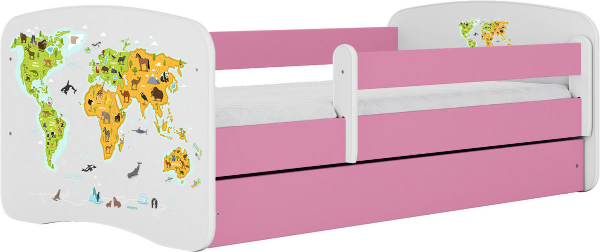 KINDER-/JUNIORBETT - Pink/Birkefarben, MODERN, Holz/Holzwerkstoff (80/160cm) - MID.YOU