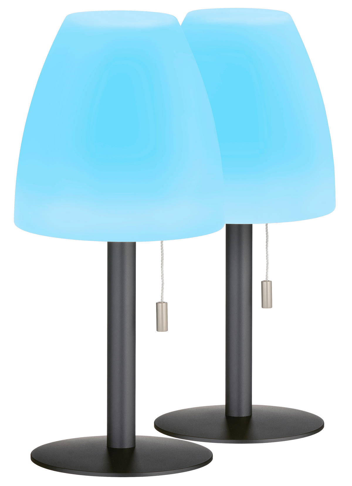 AKKU-TISCHLEUCHTE Fiumara 14/30 cm   - Anthrazit/Weiß, KONVENTIONELL, Kunststoff/Metall (14/30cm)