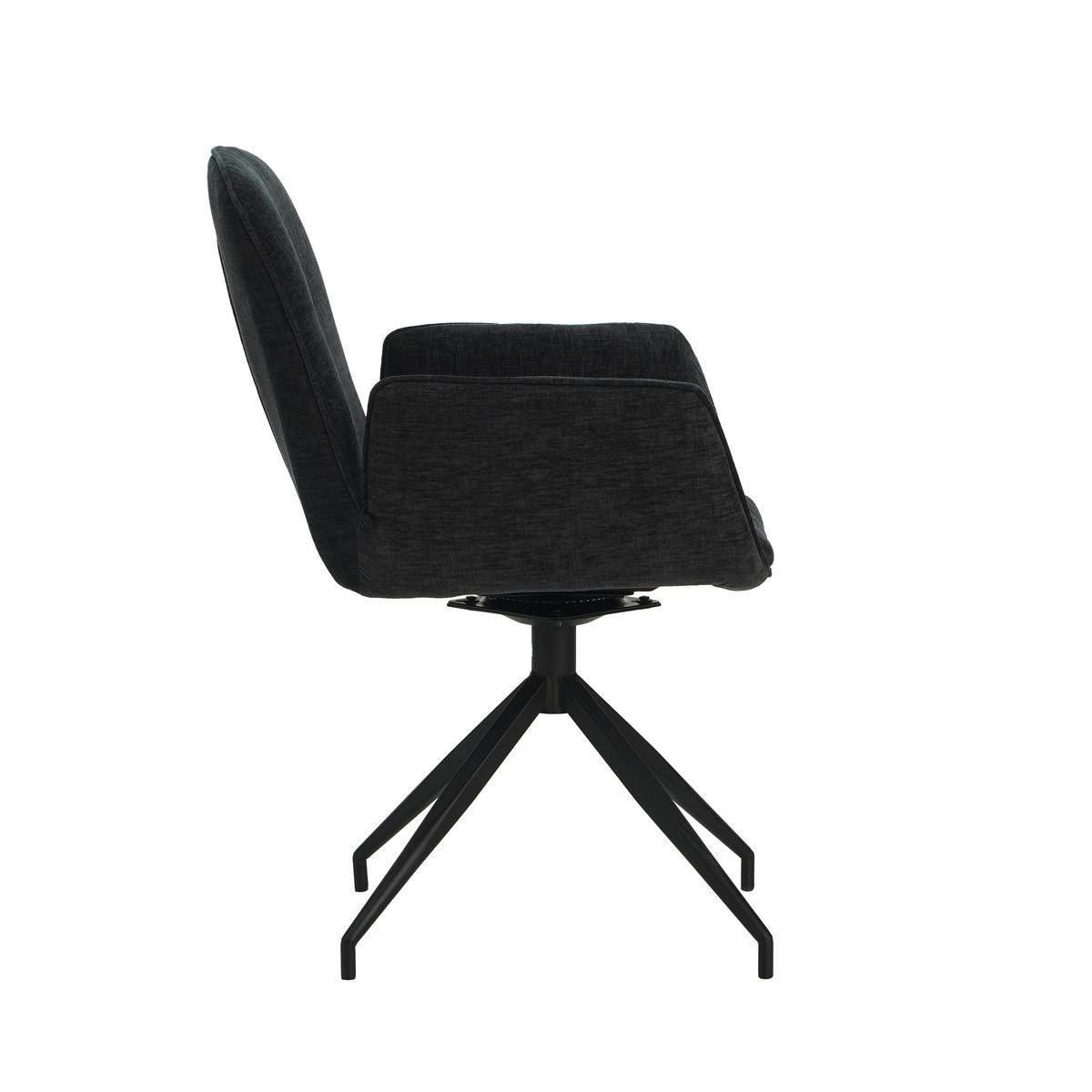 ŽIDLE S PODRUČKAMI, žinylka, černá - černá, Moderní, kov/textil (61/89/62cm) - MID.YOU