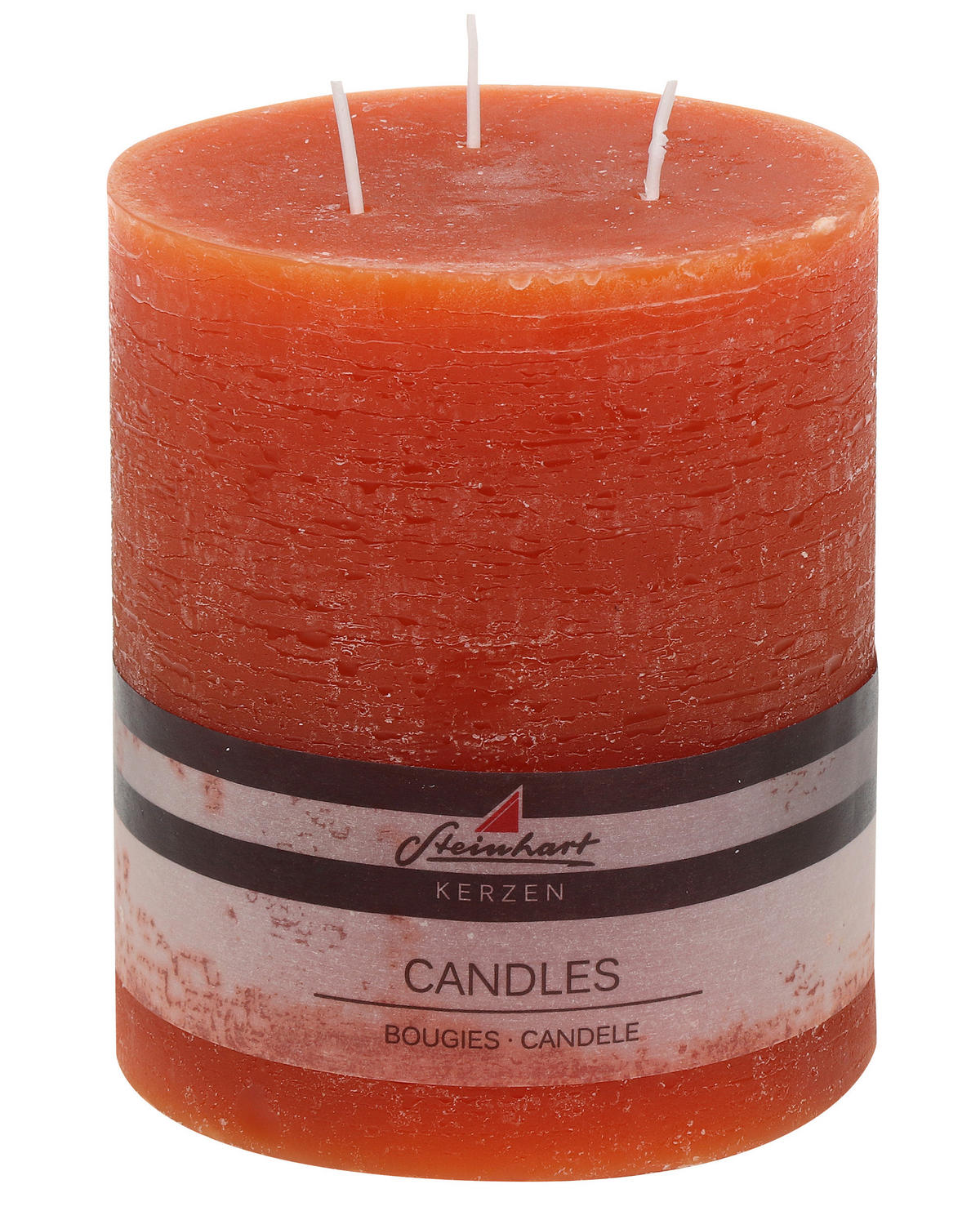 DREIDOCHTKERZE  - Dunkelorange, Basics, Naturmaterialien (12/14cm)
