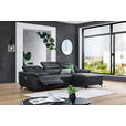 ECKSOFA inkl. Funktionen Ronald Schwarz Echtleder, Kombination Echtleder/Lederlook Lederlook  - Schwarz, Design, Leder/Kunststoff (269/164cm) - Xora