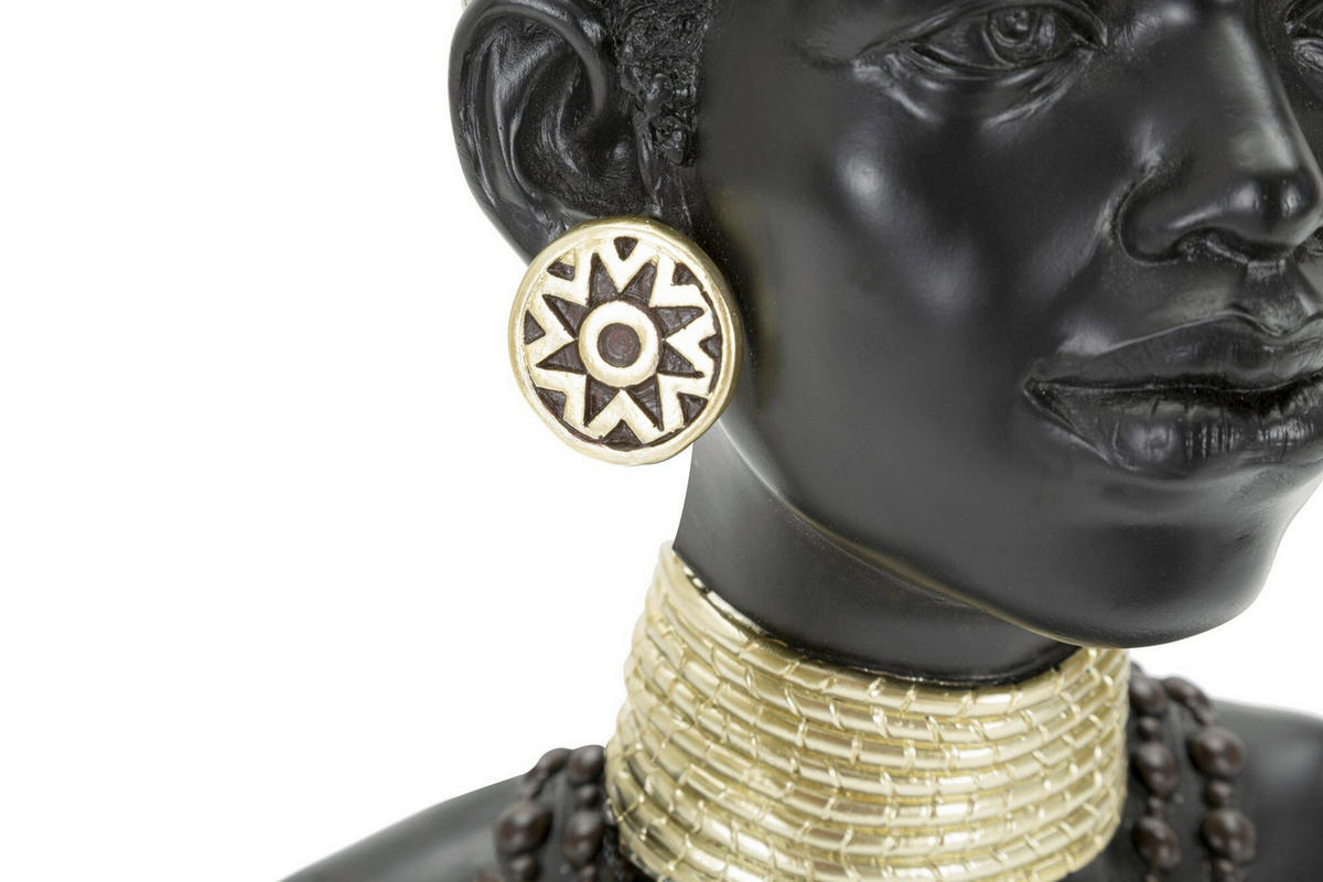 SKULPTUR - Goldfarben/Schwarz, Basics, Kunststoff (23/38.5/19cm)