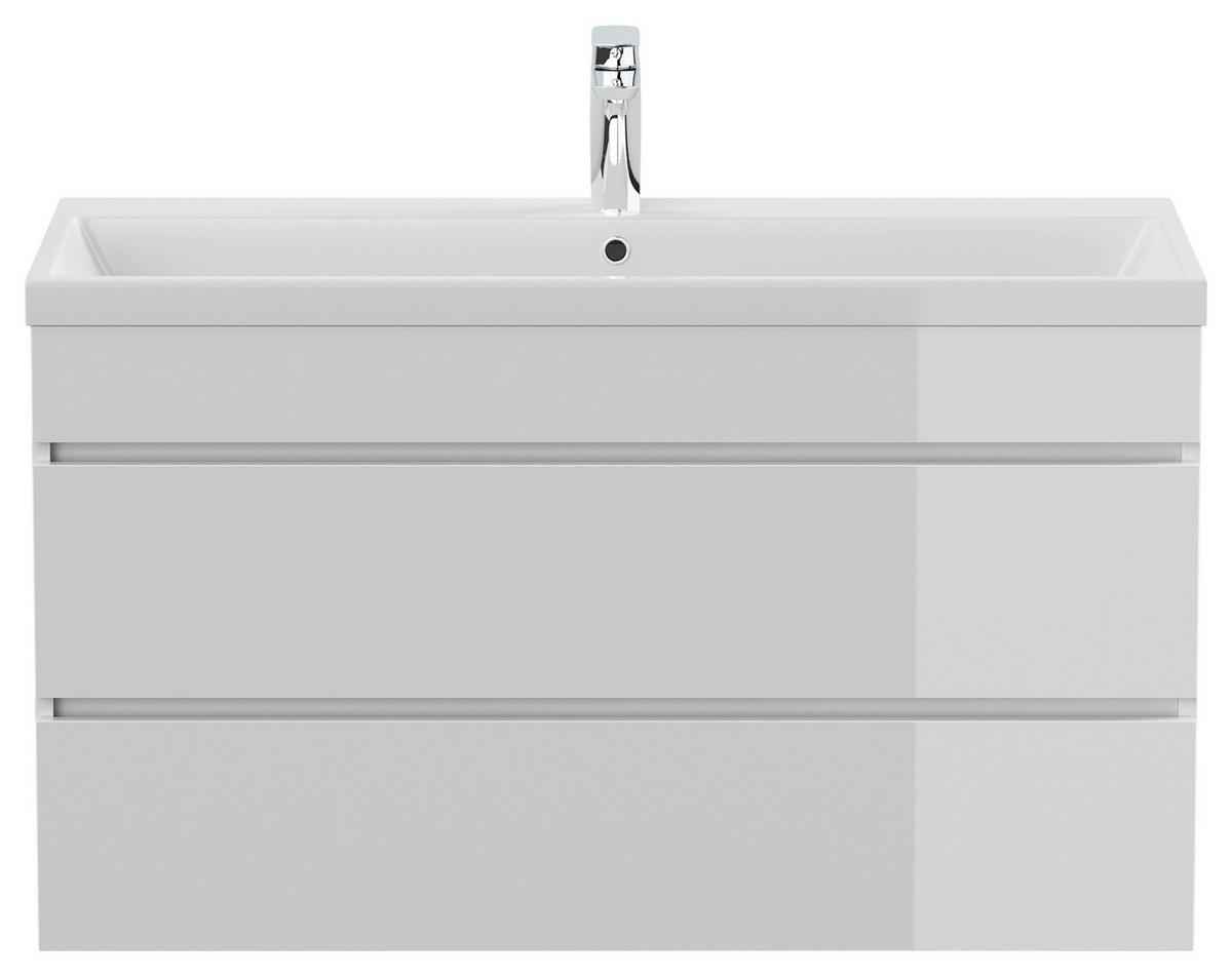 WASCHTISCHKOMBI 100 cm  - Weiß Hochglanz, Basics, Holzwerkstoff (100cm) - MID.YOU