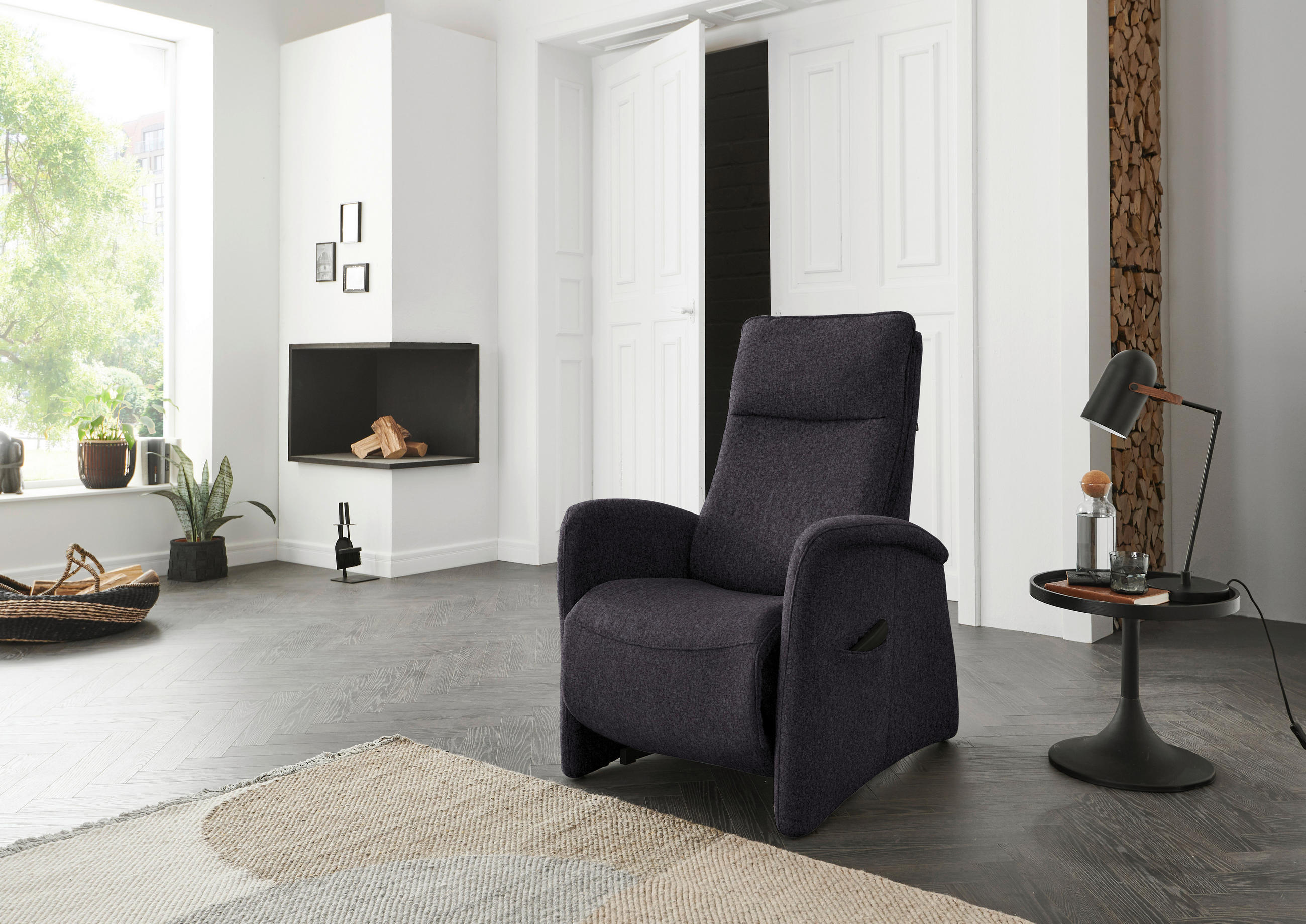FERNSEHSESSEL in Chenille Anthrazit  - Anthrazit, Konventionell, Kunststoff/Textil (79-83/108/87cm) - Valdera