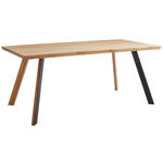 ESSTISCH in Holz 180/90/75 cm  - Eichefarben/Schwarz, Design, Holz/Metall (180/90/75cm) - Linea Natura