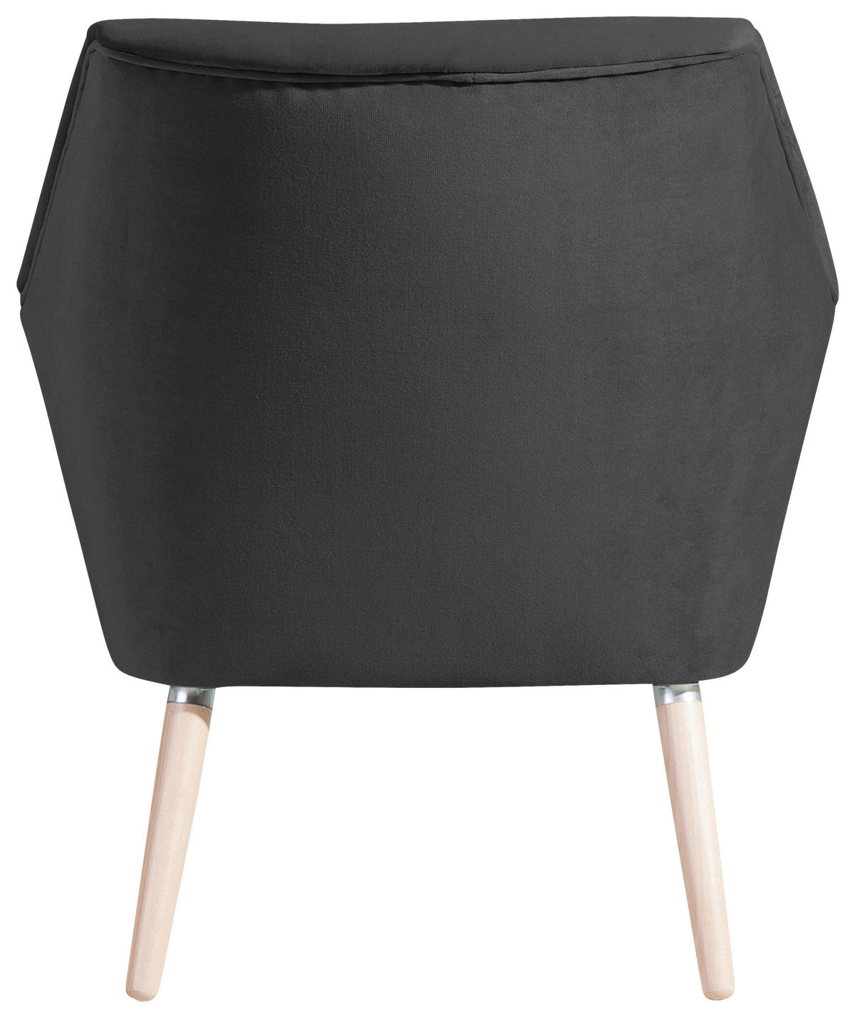SESSEL in Samt, Velours Anthrazit, Buchefarben  - Anthrazit/Buchefarben, Design, Holz/Textil (67/81/71cm) - Max Winzer
