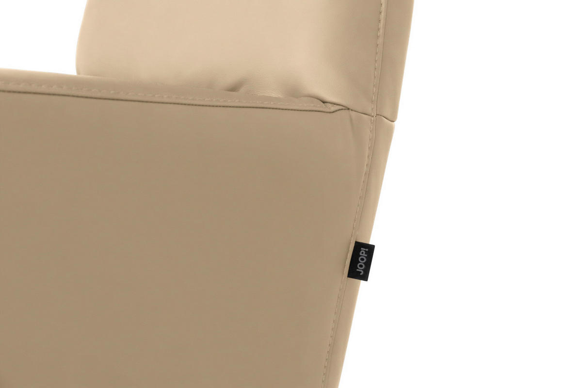 RELAXSESSEL Leder Sandfarben  - Sandfarben/Schwarz, Modern, Leder/Metall (66/110/83cm) - Joop!