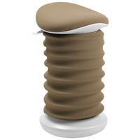 BÜROHOCKER Braun, Weiß  - Braun/Weiß, Design, Kunststoff/Textil (37,5/53-64/36cm) - Topstar