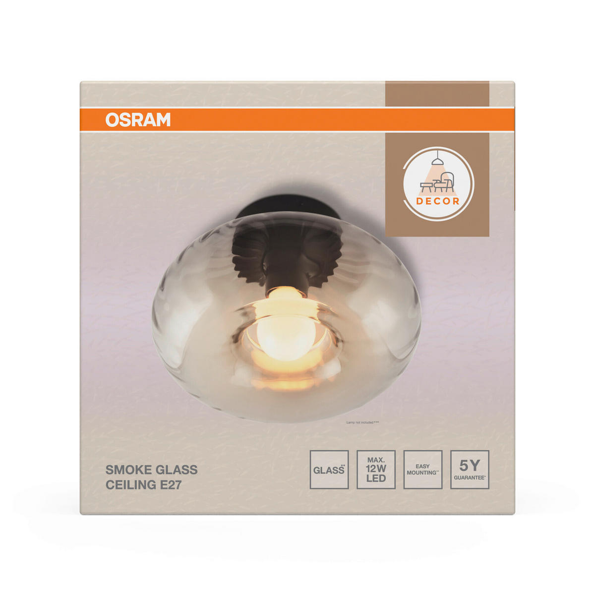 DECKENLEUCHTE  28/17,6 cm    - Schwarz, Design, Glas/Metall (28/17,6cm) - Osram
