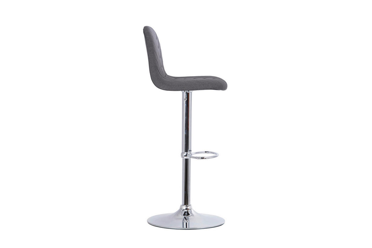 BARHOCKER-SET Webstoff Anthrazit Stahl Sitzfläche 360° drehbar  - Anthrazit/Grau, MODERN, Textil/Metall (41/82/52,5cm) - MID.YOU
