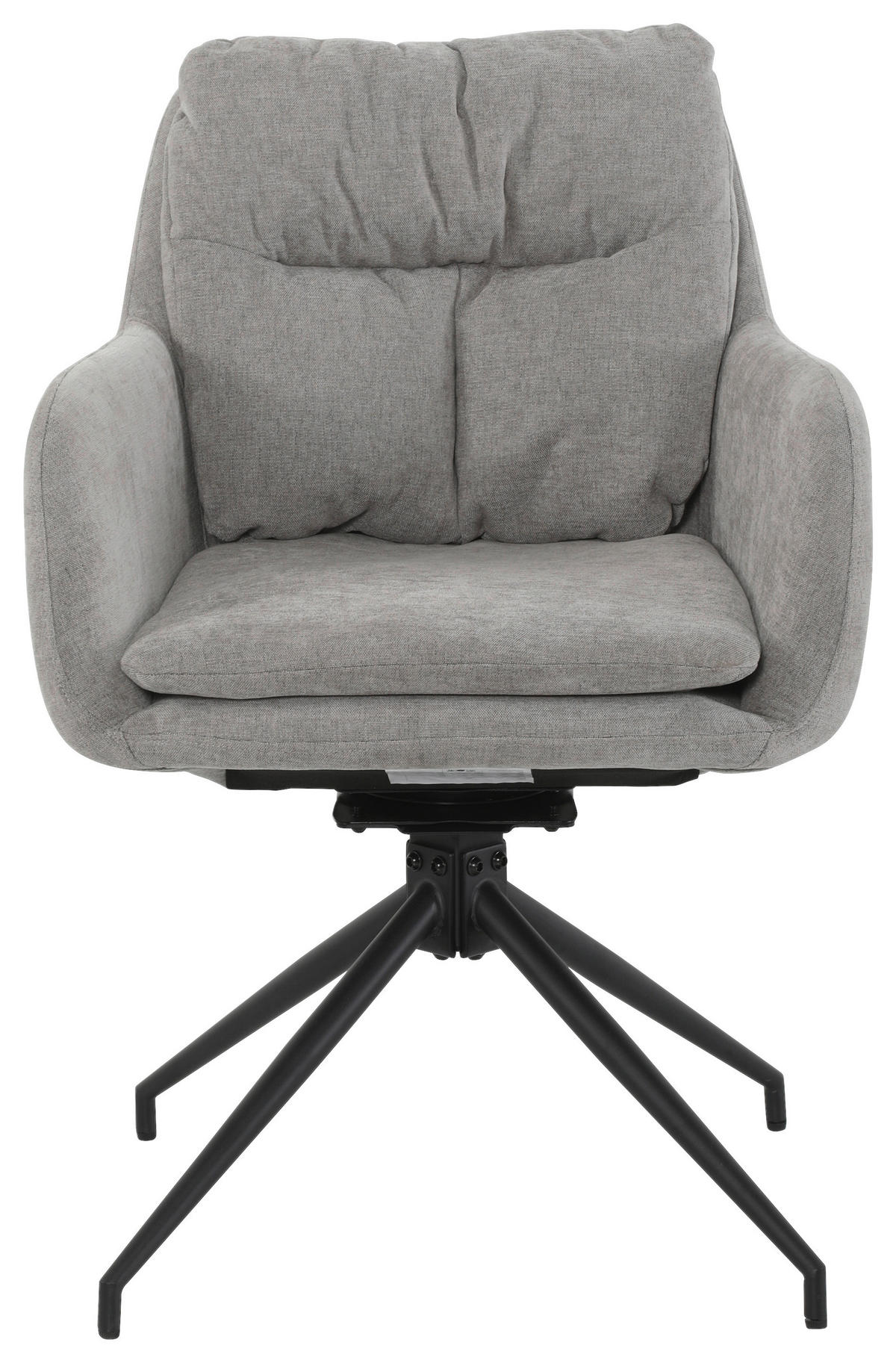 ARMLEHNSTUHL  Sitzfläche 180° drehbar, automatische Rückholfunktion Chenille  Grau, Schwarz  - Schwarz/Grau, MODERN, Textil/Metall (57.5/82/65cm) - Livetastic