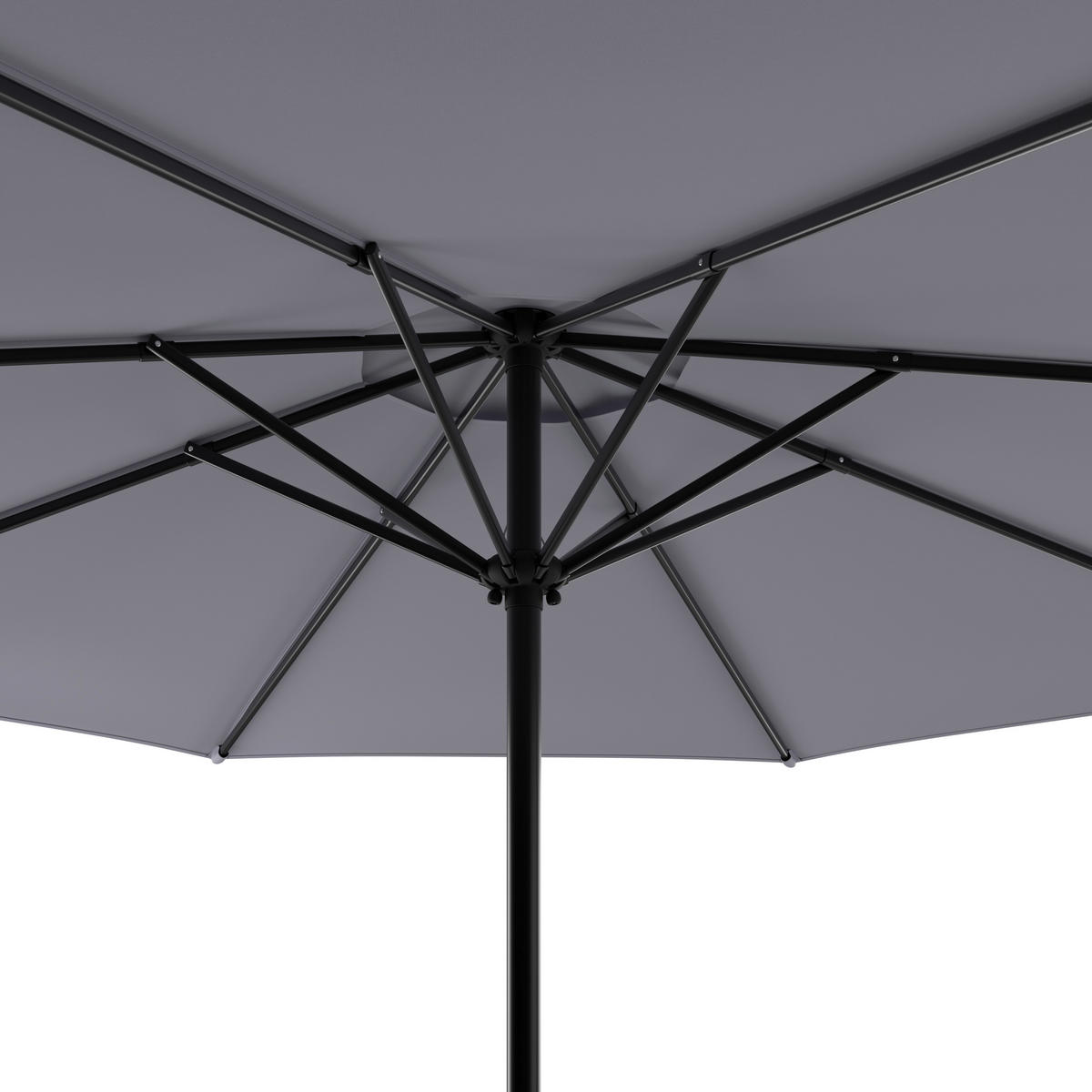 SONNENSCHIRM 250 cm Hellgrau, Dunkelgrau  - Dunkelgrau/Hellgrau, MODERN, Textil/Metall (250cm) - Ambia Garden