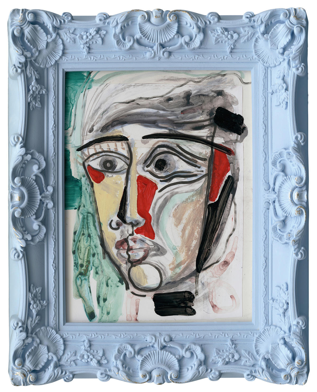 KUNSTDRUCK 44/54 cm  - Rot/Schwarz, Design, Papier/Kunststoff (44/54cm) - Monee