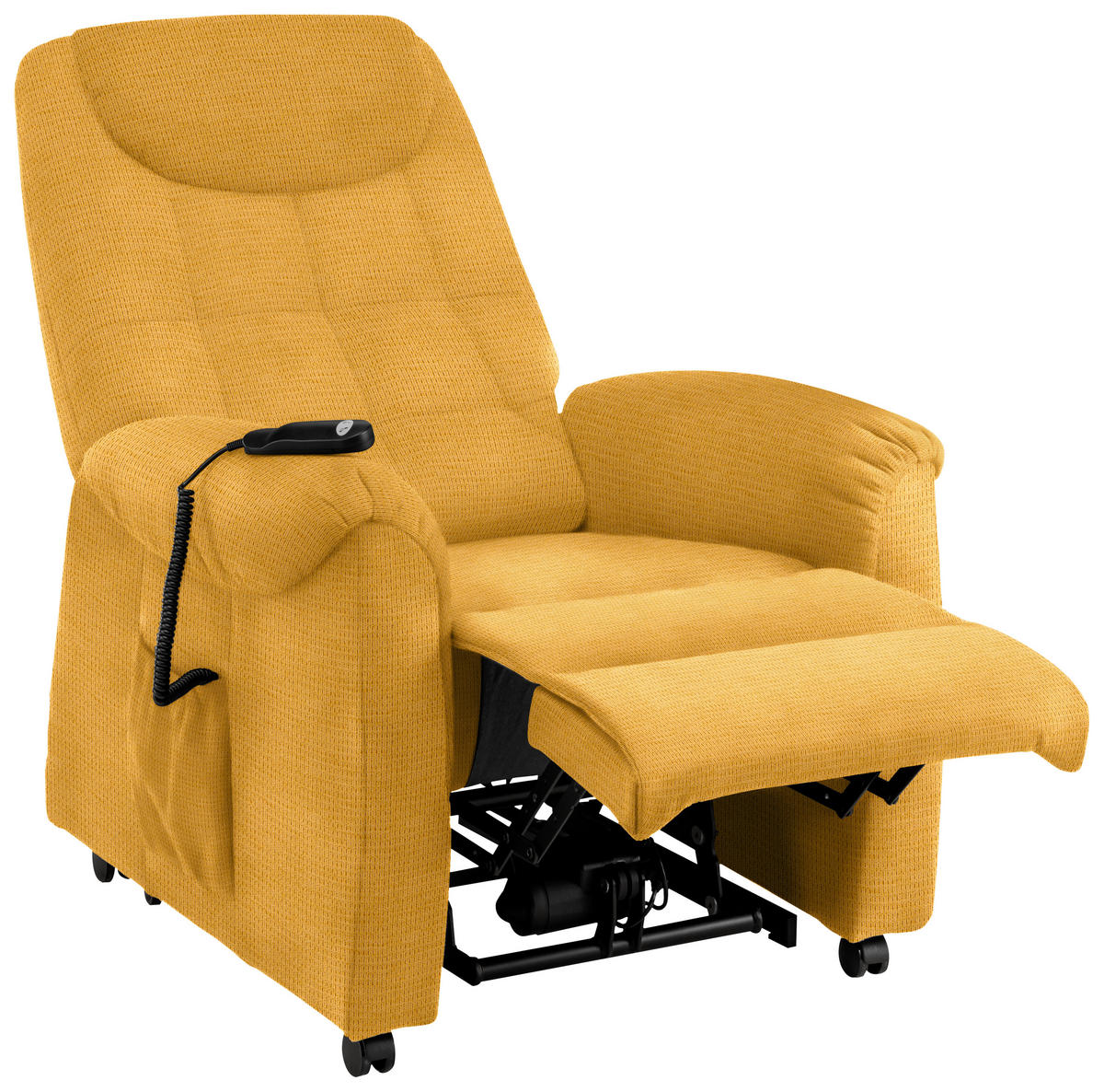 FERNSEHSESSEL in Mikrofaser Dunkelgelb  - Dunkelgelb/Schwarz, KONVENTIONELL, Kunststoff/Textil (83/113/92cm) - Xora