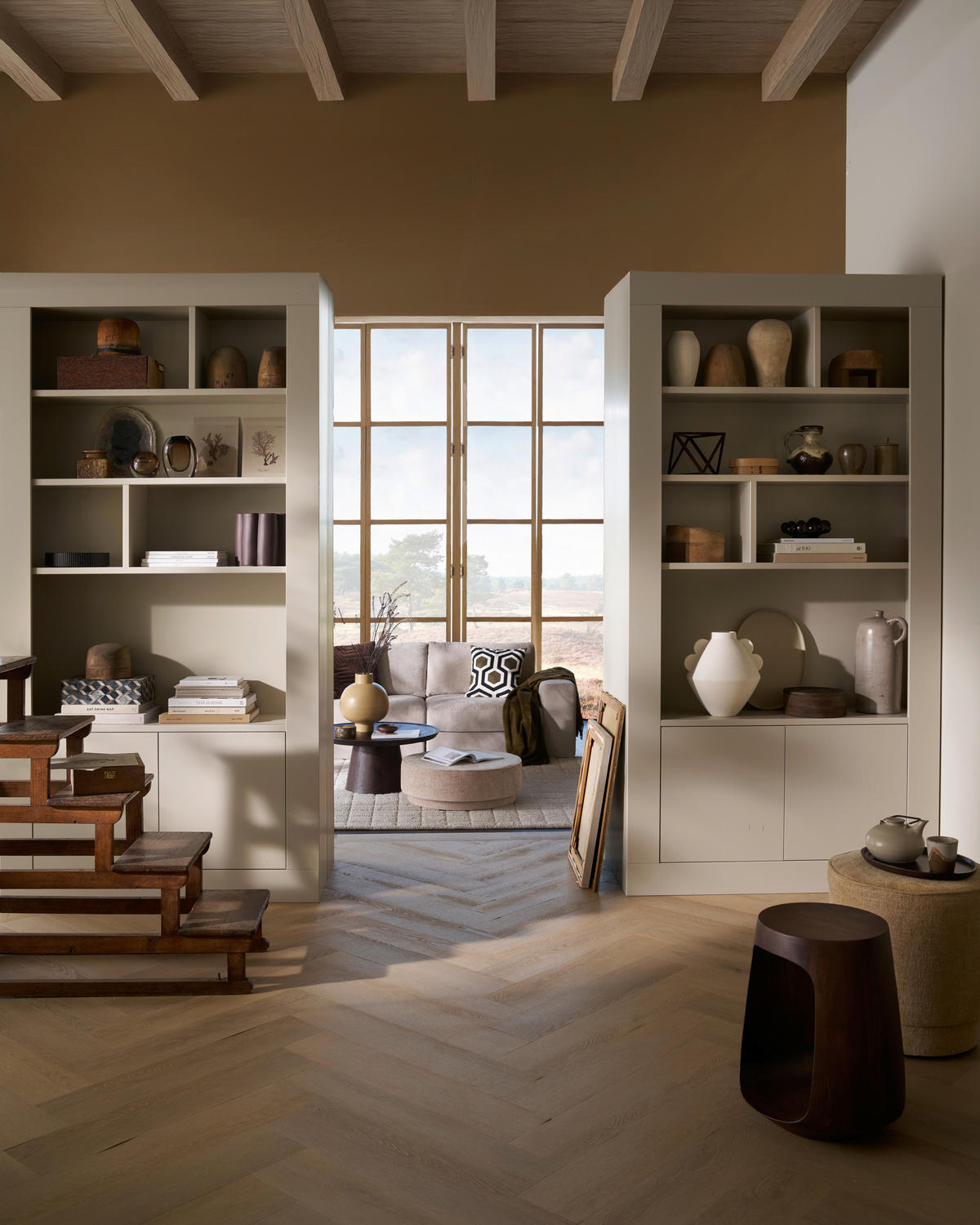 REGAL Kiefer Grau  - Grau, Design, Holz (117/229/31cm) - Livetastic