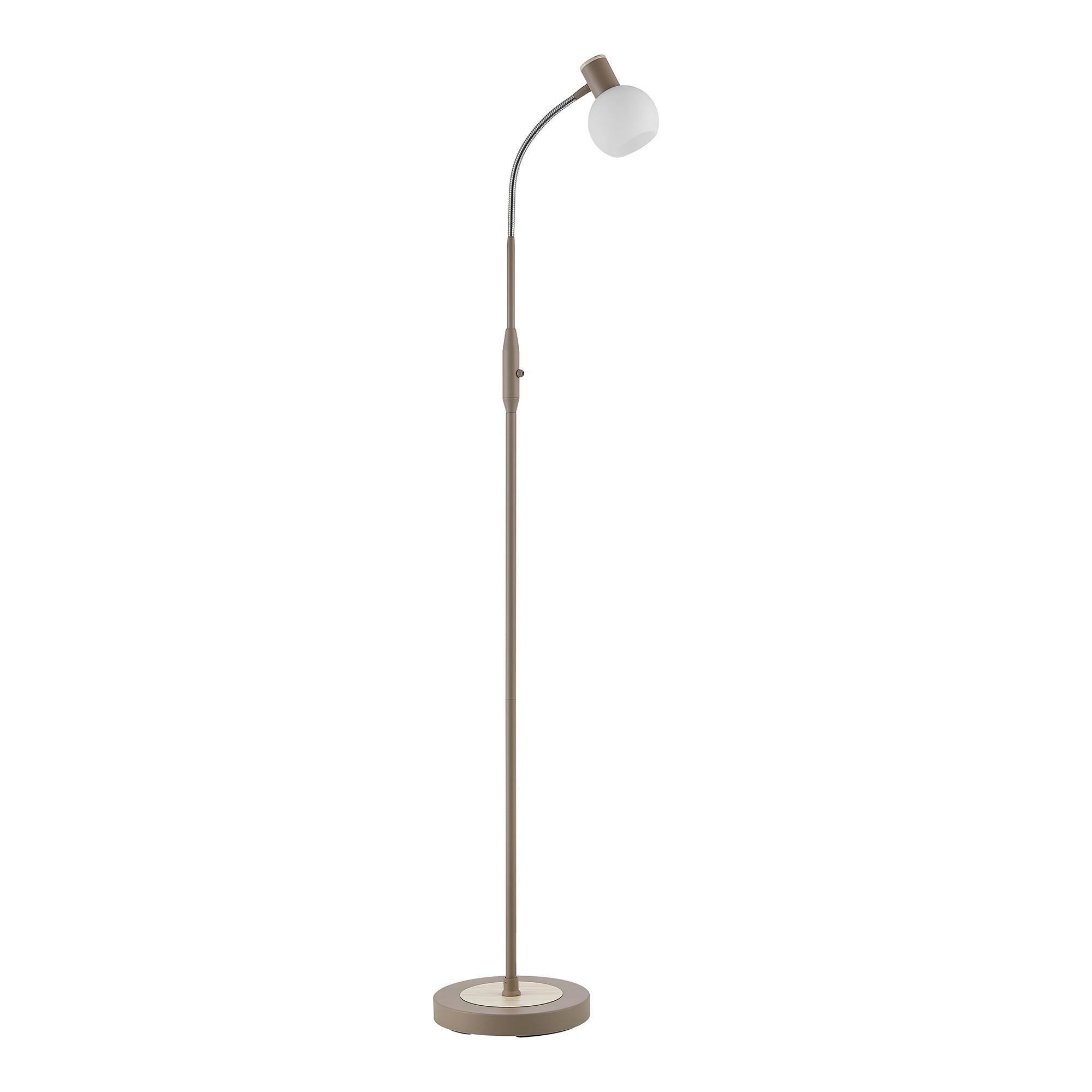STEHLEUCHTE Merope 23/146 cm   - Sandfarben/Eschefarben, Basics, Glas/Metall (23/146cm) - Novel