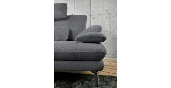ECKSOFA in Velours Silberfarben 184/284 cm - Silberfarben/Schwarz, Design, Textil/Metall (184/284cm) - Dieter Knoll