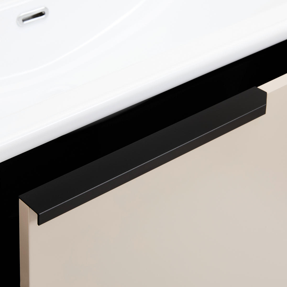 BADEZIMMER 3-teilig  in  - Weiß Hochglanz/Beige, MODERN, Glas/Keramik (100/114/45cm) - MID.YOU