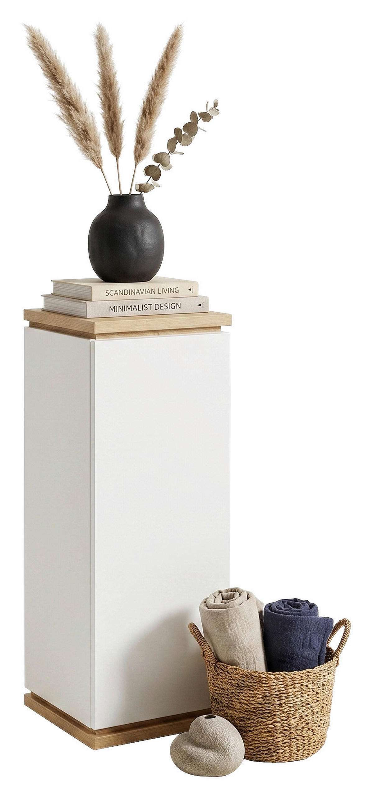 BLUMENSTÄNDER Holzwerkstoff  - Weiß/Eiche Artisan, KONVENTIONELL, Holzwerkstoff (30/86/30cm) - Xora