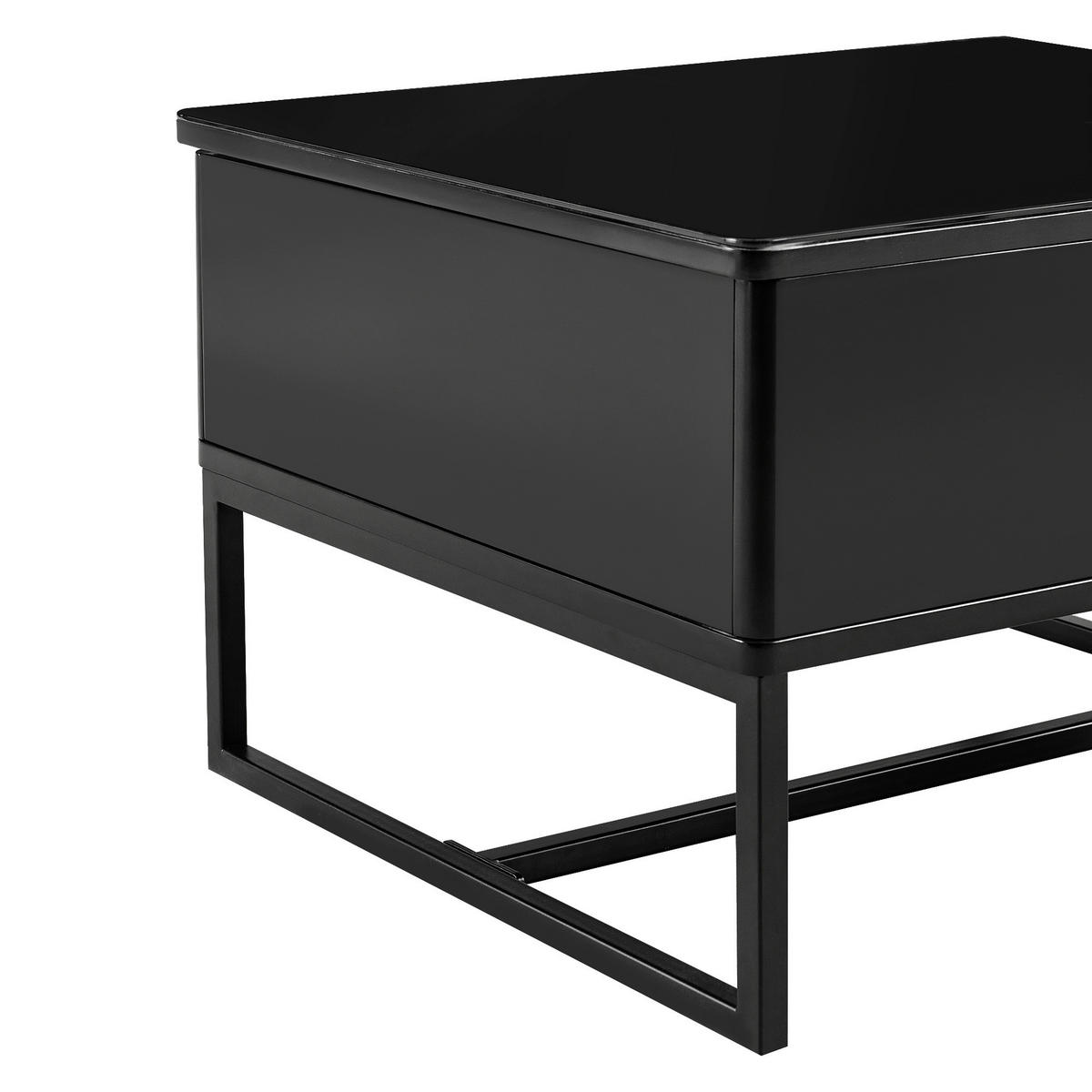 COUCHTISCH in Metall 70/40,5-65,5/60 cm  - Schwarz, Design, Metall (70/40,5-65,5/60cm) - Livetastic