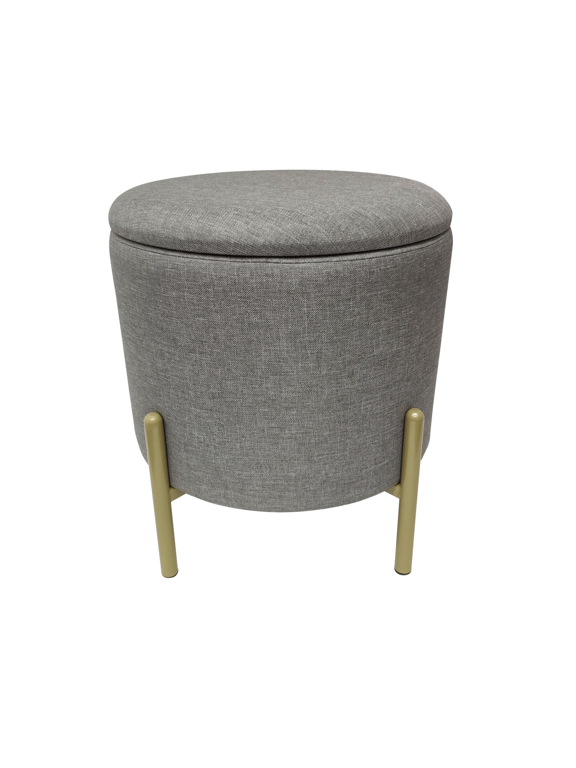 HOCKER Samt Grau  - Goldfarben/Grau, Design, Textil/Metall (36/40/36cm) - Echtwerk