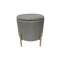 TABURETKA, textil, 36/40/36 cm - sivá/zlatá, Design, kov/textil (36/40/36cm) - Echtwerk