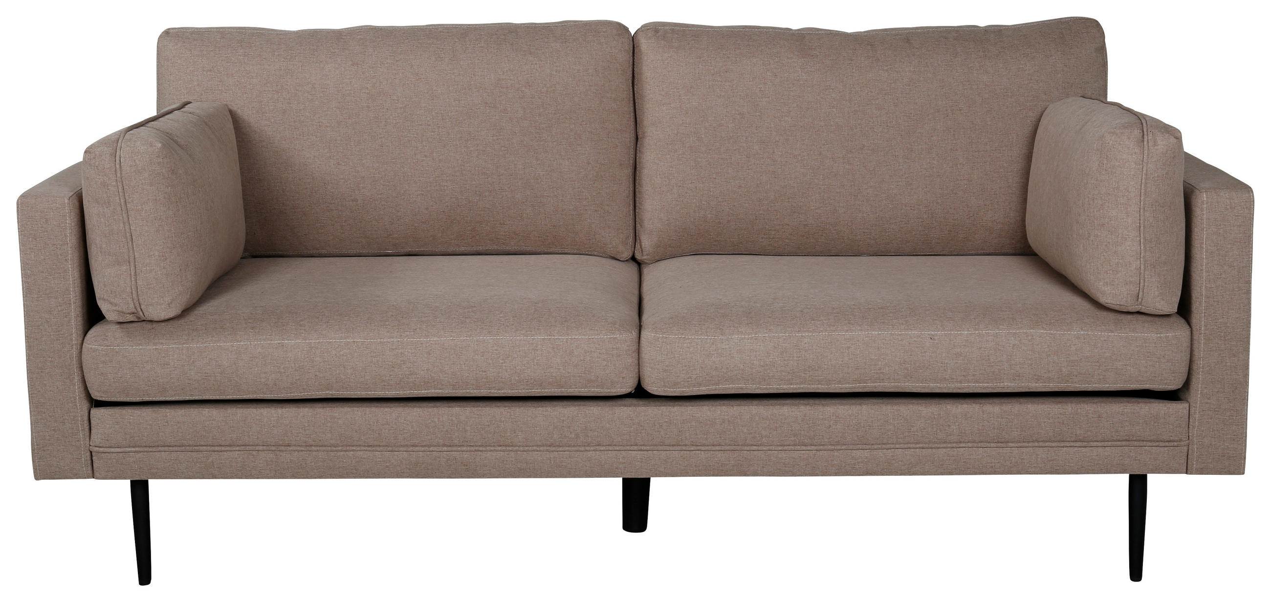 2-SITZER-SOFA Schwarz, Hellbraun  - Hellbraun/Schwarz, Design, Textil/Metall (203/84/90cm) - Livetastic