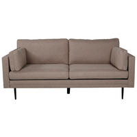2-SITS SOFFA i metall, textil svart, ljusbrun  - brun/ljusbrun, Design, metall/textil (203/84/90cm) - Livetastic