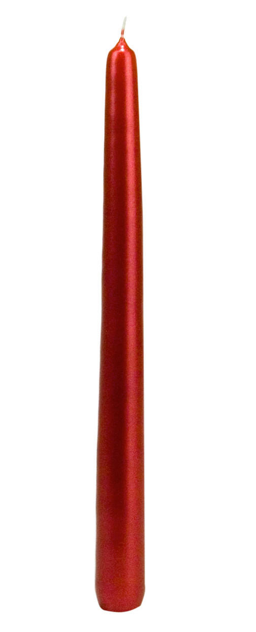 KÓNICKÁ SVÍČKA - červená, Basics, přírodní materiály (2.2/24/2.2cm)