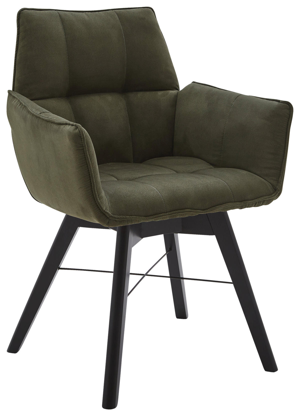 ARMLEHNSTUHL Flachgewebe  - Schwarz/Olivgrün, Design, Holz/Textil (61/87/63cm) - Waldwelt