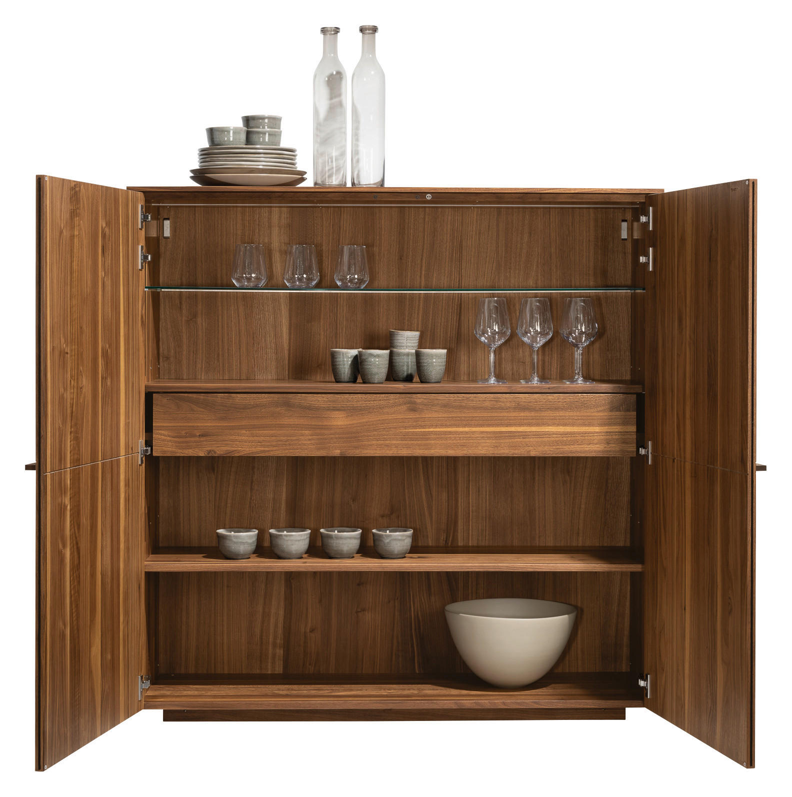 HIGHBOARD Nussbaumfarben  132,9/134,2/41,9 cm  - Nussbaumfarben, KONVENTIONELL, Holz (132,9/134,2/41,9cm) - Team 7