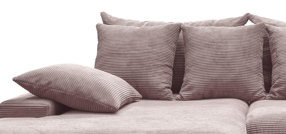 ECKSOFA Rosa Cord  - Schwarz/Rosa, MODERN, Kunststoff/Textil (200/278cm) - Livetastic